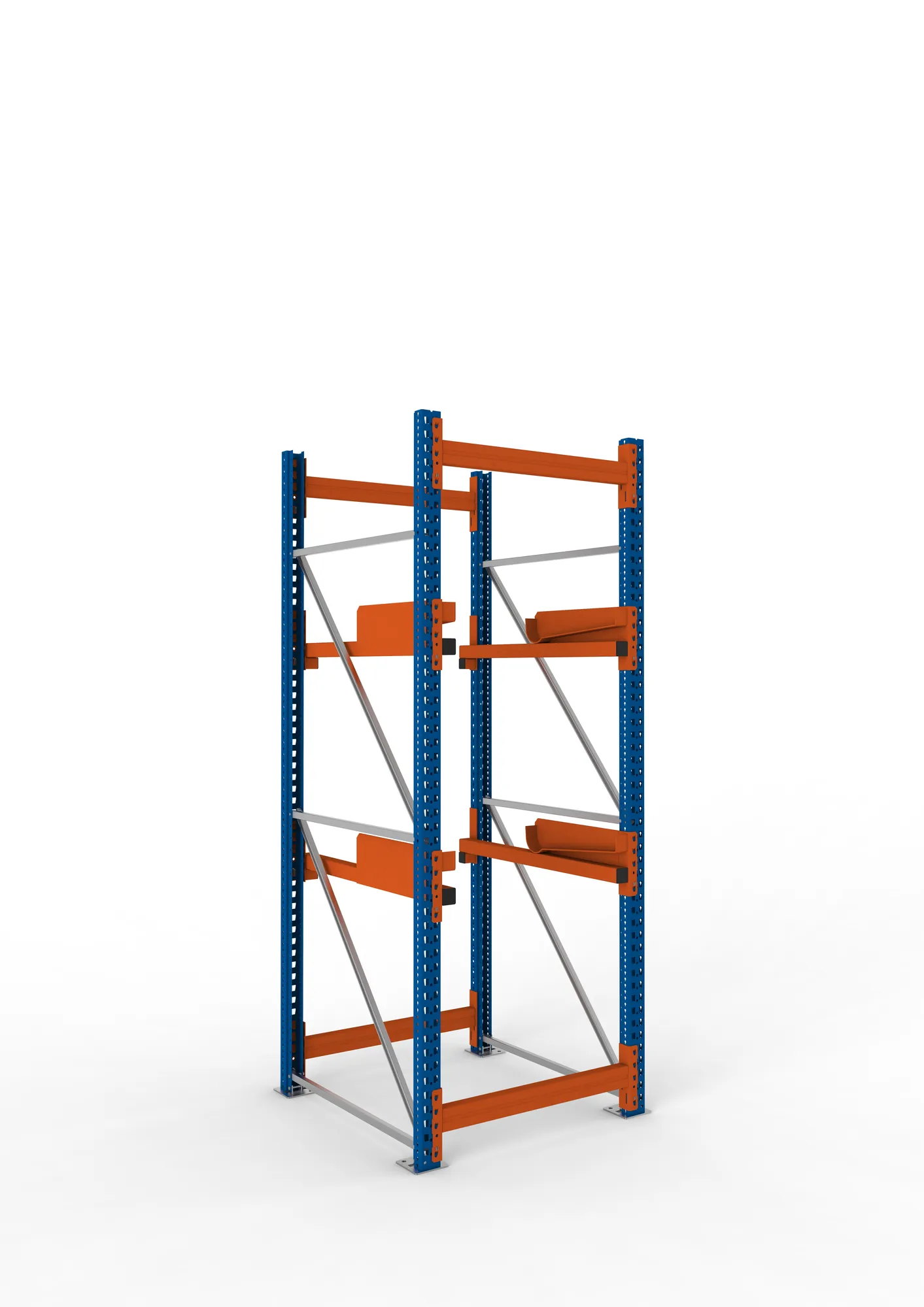META MULTIPAL | Kabeltrommelregal | Grundregal | 2700 x 900 x 1100 mm | Feldlast 4000 kg | 2 Ebenen | Typ 2 | RAL 5010